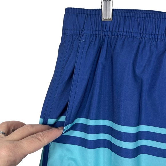 FAIR HARBOR Blue Colorblock Lined Men's Swim Trunks Board Shorts Size XXL - Picture 3 of 7